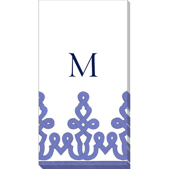 Riviera Blue Dessin Linen Like Caspari Guest Towels
